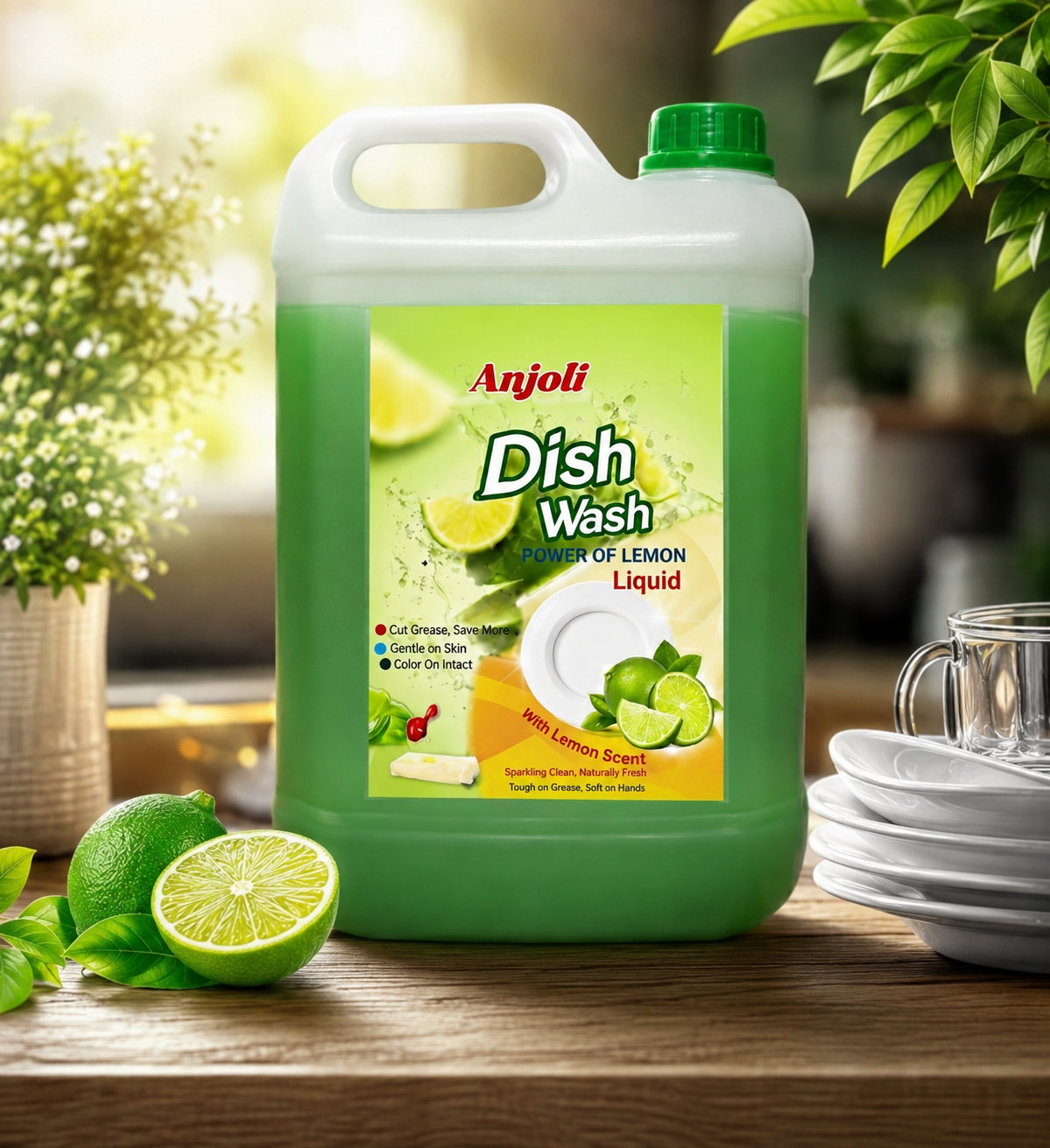 Dish Wash Liquid with Lemon Scent | Best Dishwashing Liquid -5Liter