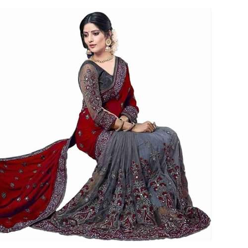 ইন্ডিয়ান জর্জেট শাড়ি ব্লাউজ পিস সহ_img_7