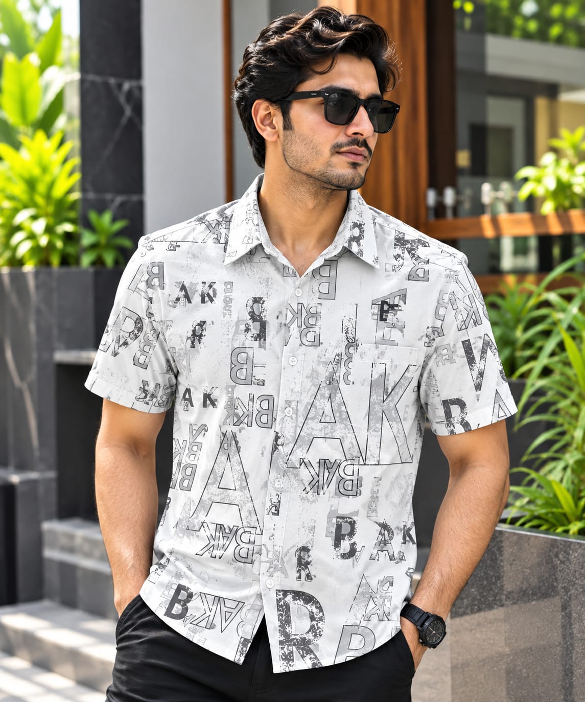 Print Shirt Cotton Half Sleeve For Men's_img_3