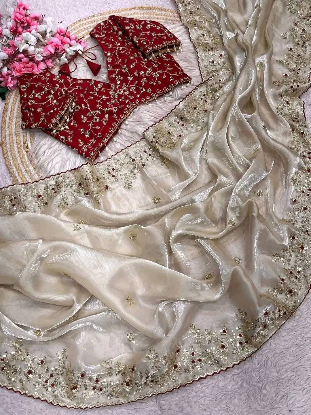 Indian Georgette Sharee with Blouse Piece_img_7