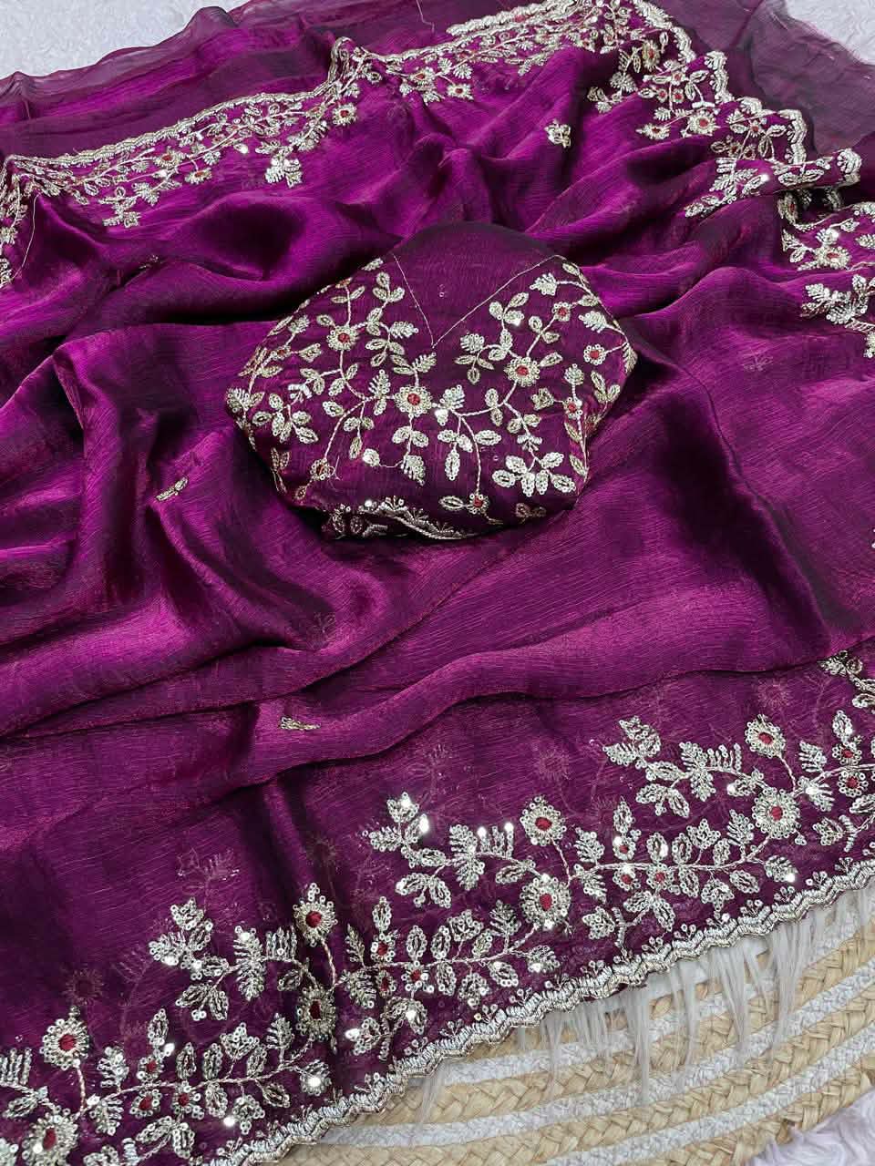Indian Georgette Sharee with Blouse Piece_img_6