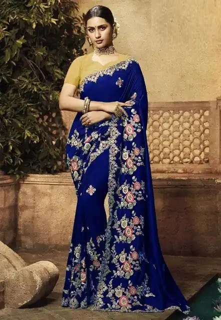 ইন্ডিয়ান জর্জেট শাড়ি ব্লাউজ পিস সহ_img_6