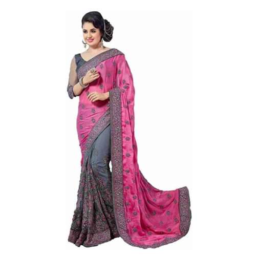 ইন্ডিয়ান জর্জেট শাড়ি ব্লাউজ পিস সহ_img_12