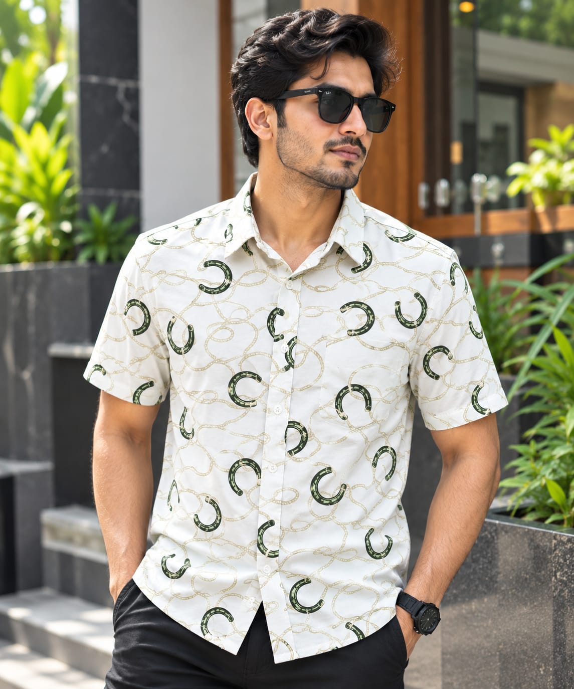 Print Shirt Cotton Half Sleeve For Men's_img_2
