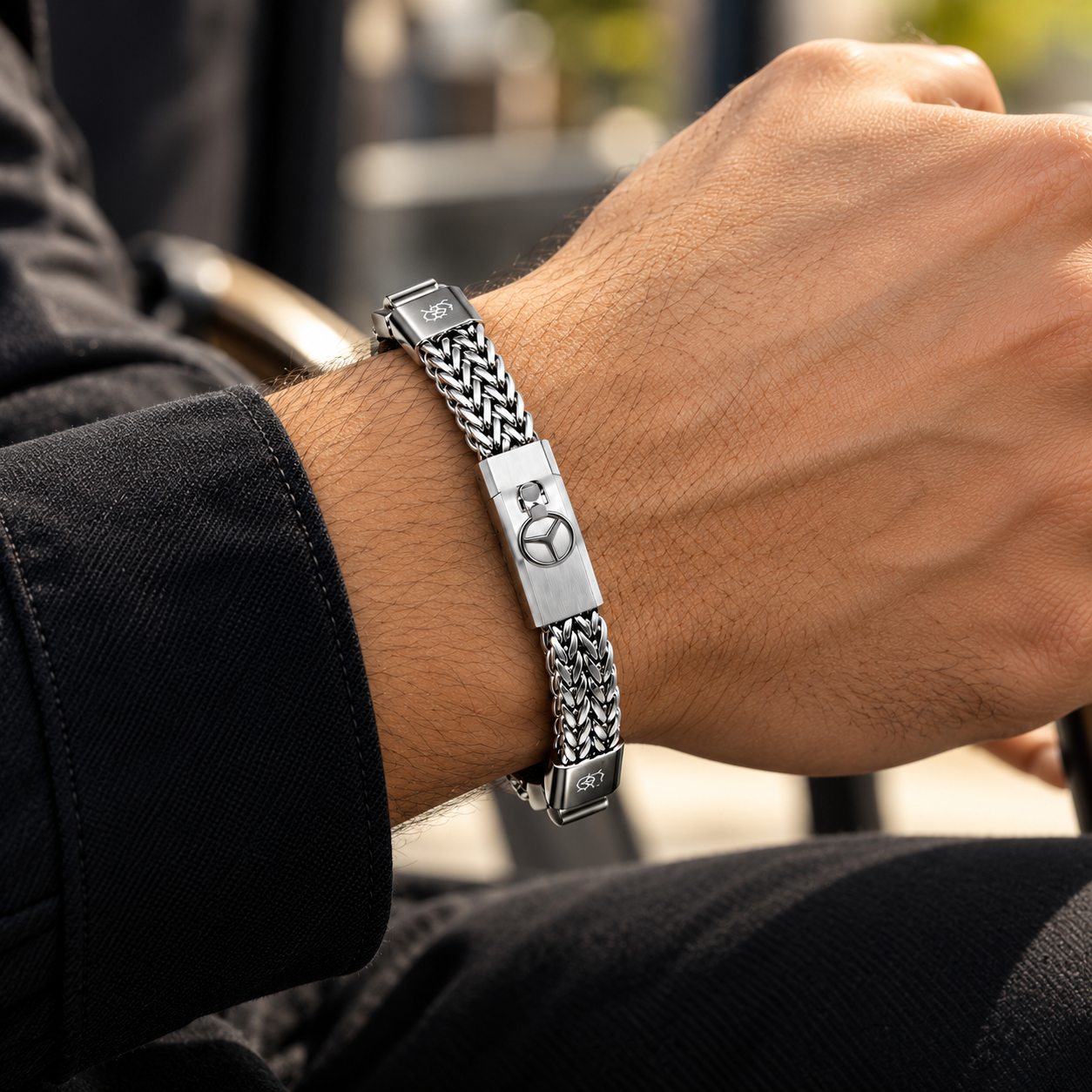 Premium Mercedes Benz Stainless Steel Chain Bracelet