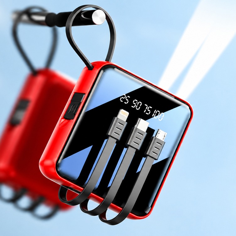 20000 mAh Power Bank with LED Display & All-in-One Cable Set