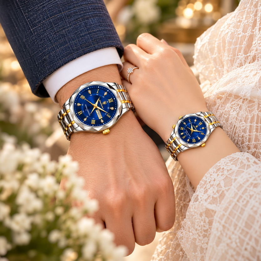 Poedagar Luxury Couple Watch
