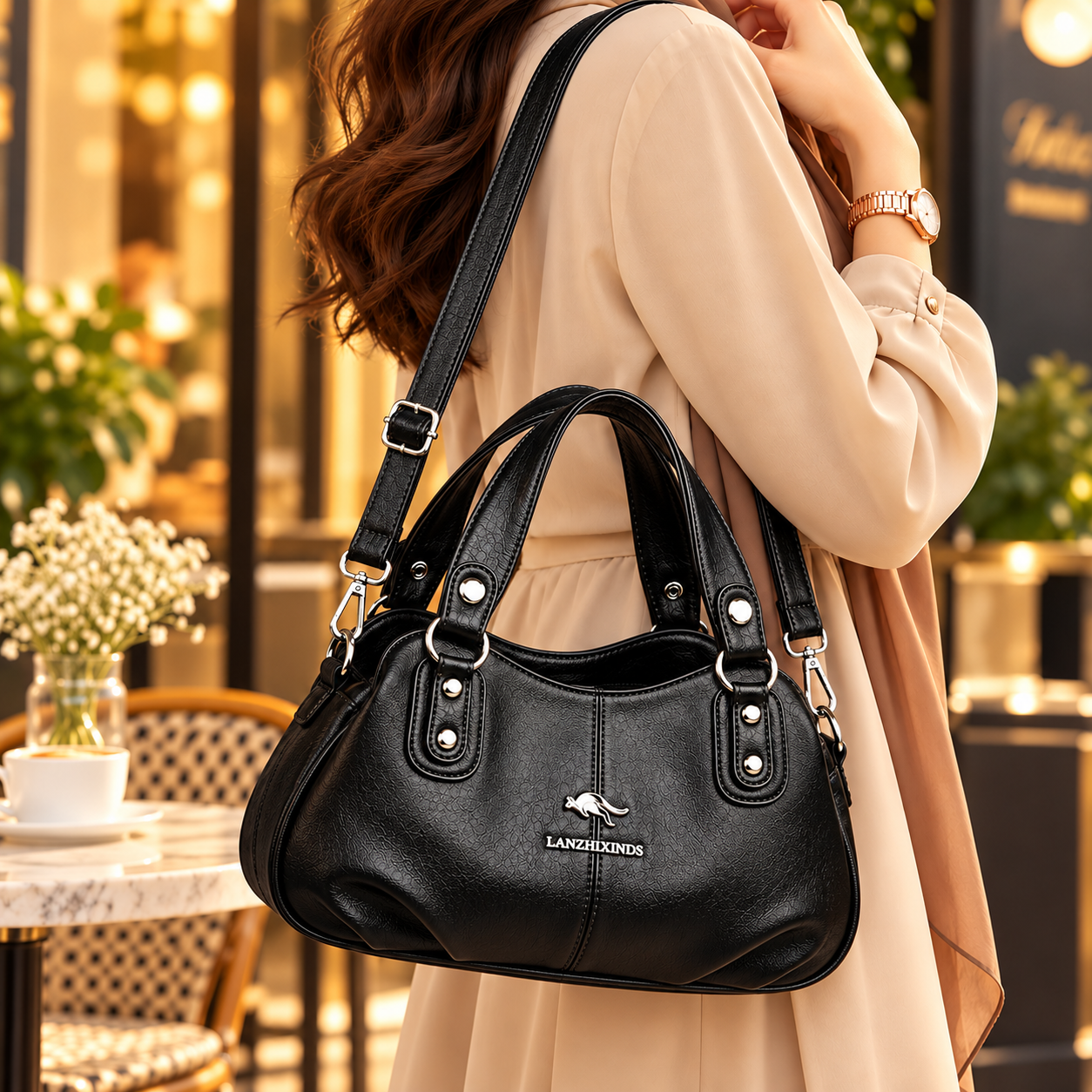 Premium Multi-Compartment Designer Handbag – Brown_img_0