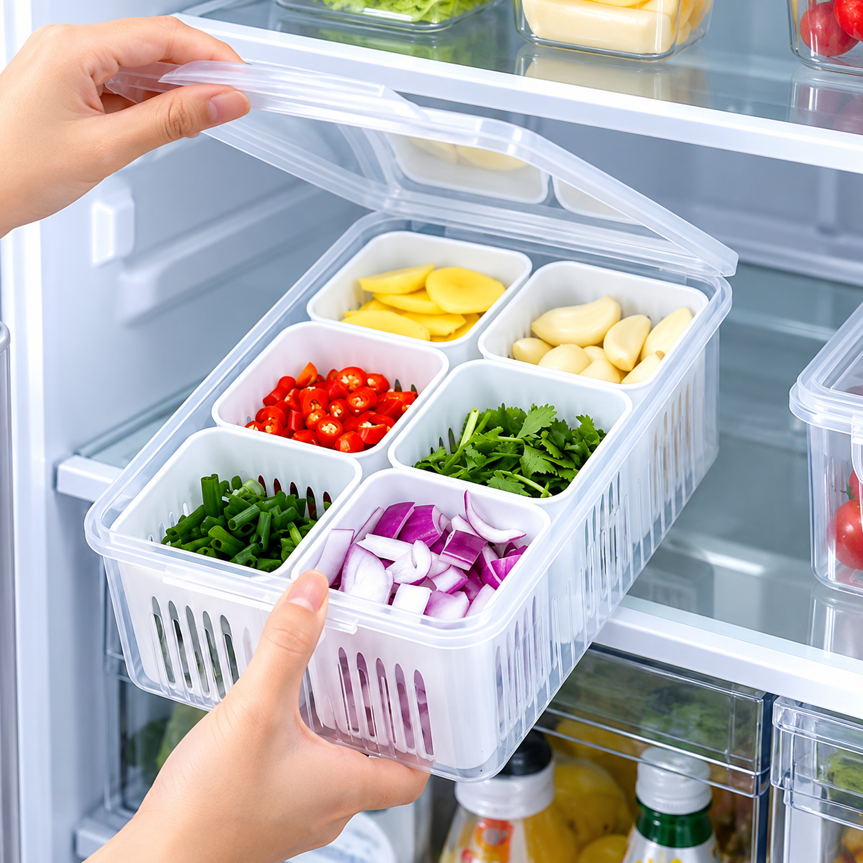 6-Grid Fridge Storage Box