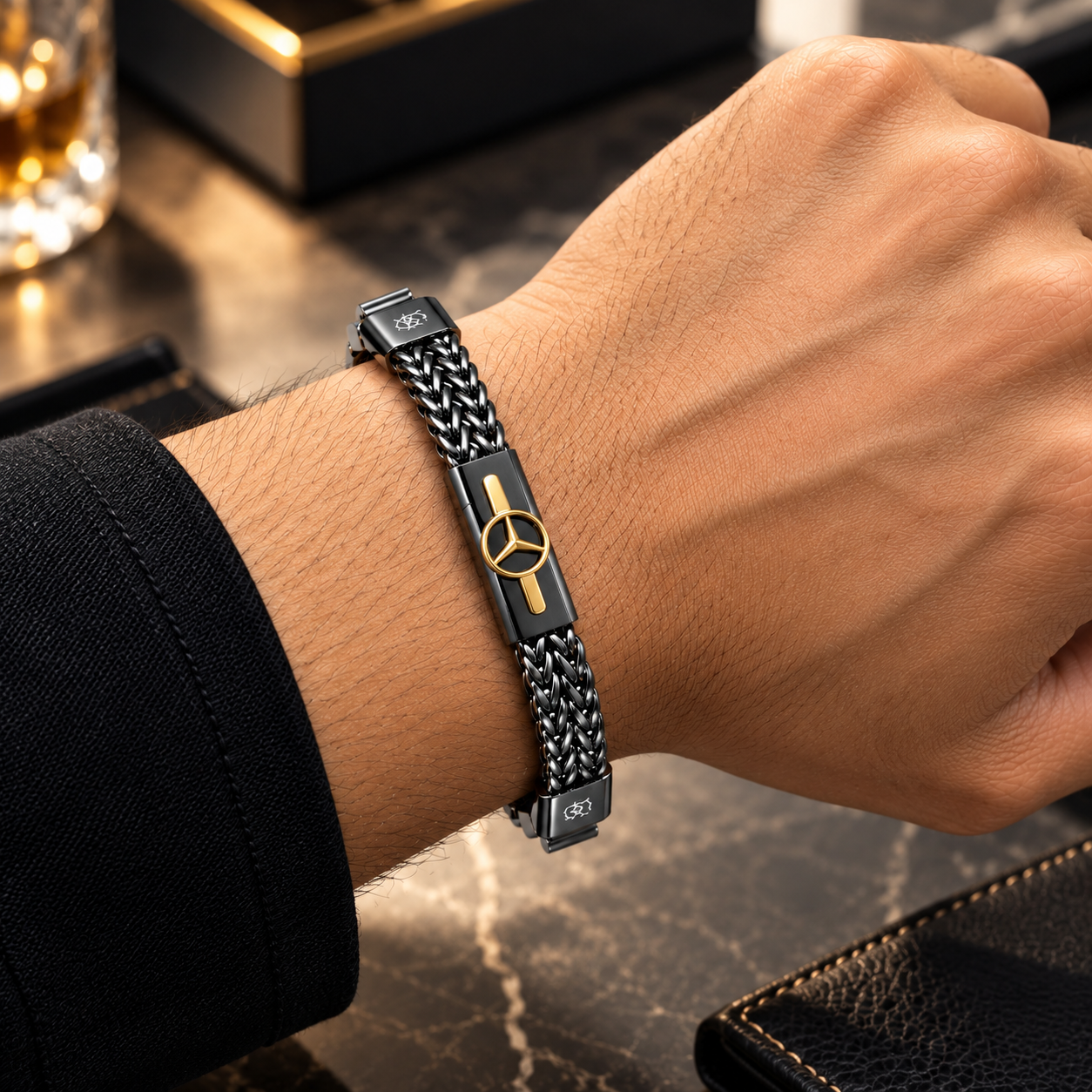 Premium Mercedes Benz Stainless Steel Chain Bracelet_img_2