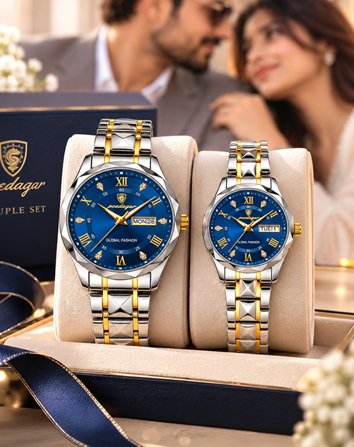 Poedagar Luxury Couple Watch