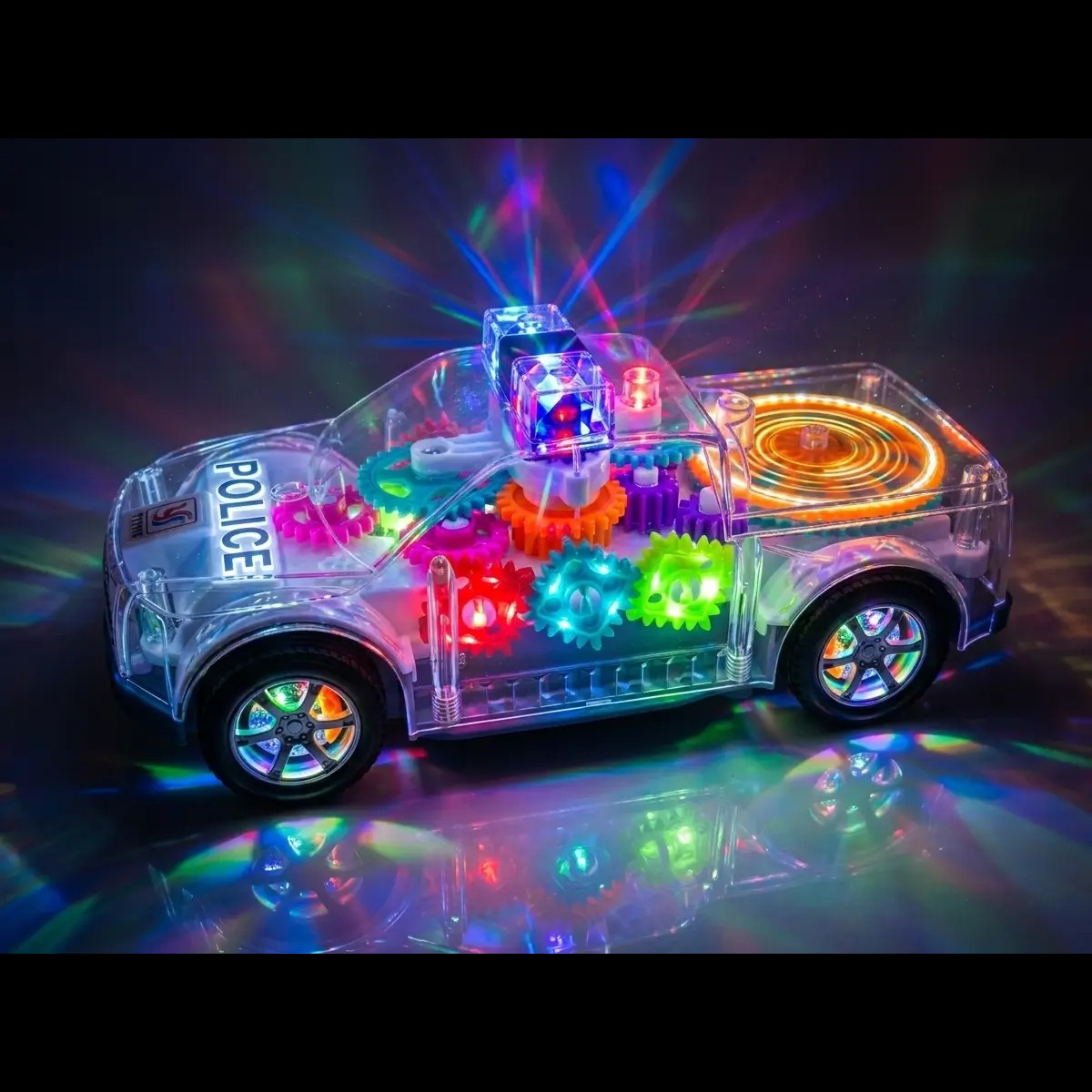 Auto detective transparent lighting police car_img_3