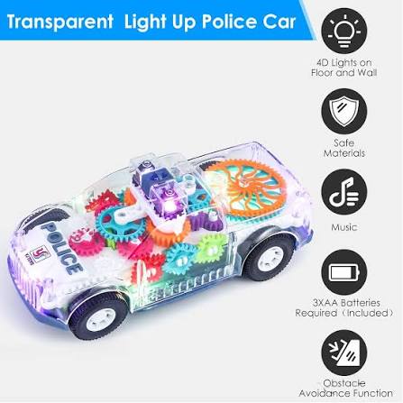 Auto detective transparent lighting police car_img_2
