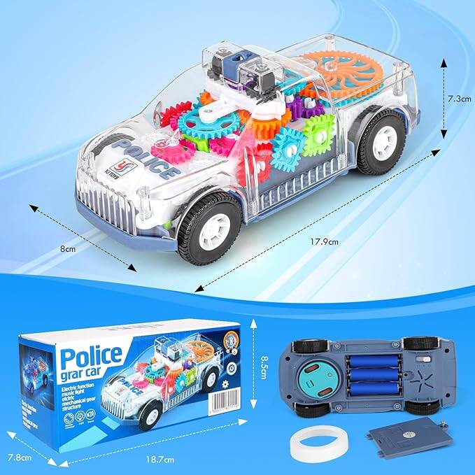 Auto detective transparent lighting police car_img_1