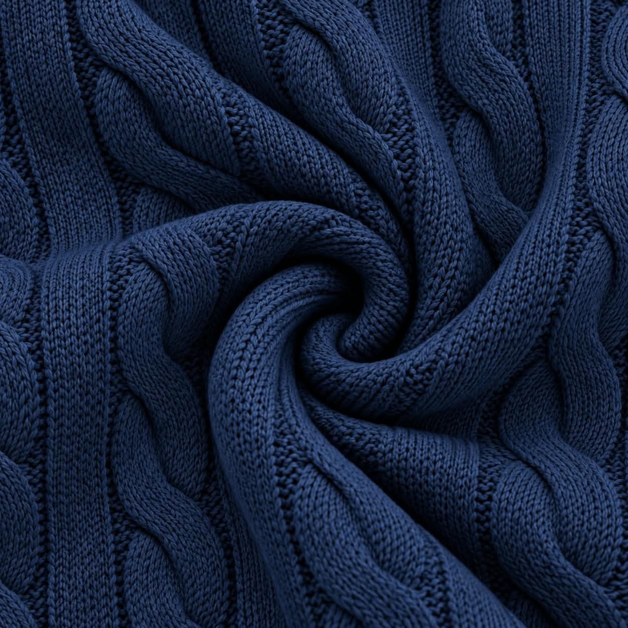 RL Cable Half Zipper Navy Blue_img_4