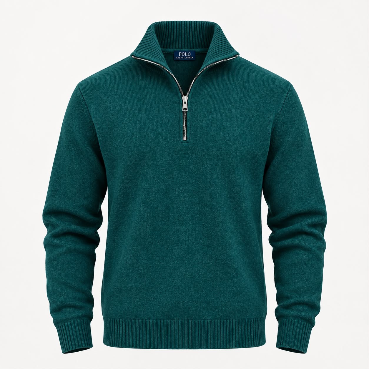 Half Zipper Sweater Bottle Green