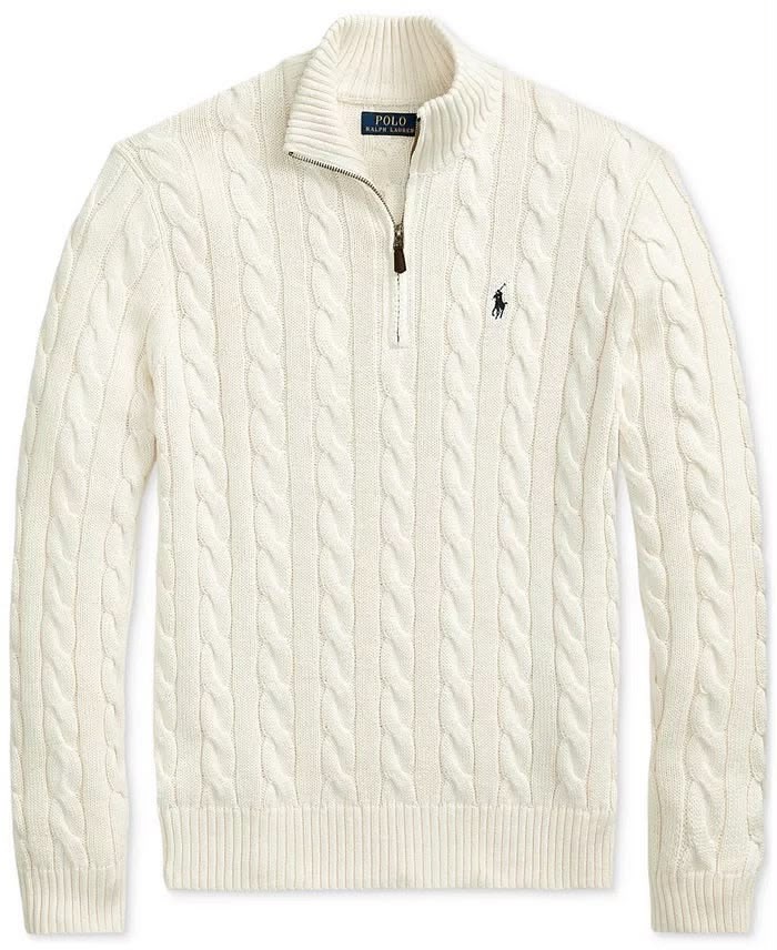 RL Cable Half Zipper Off-White