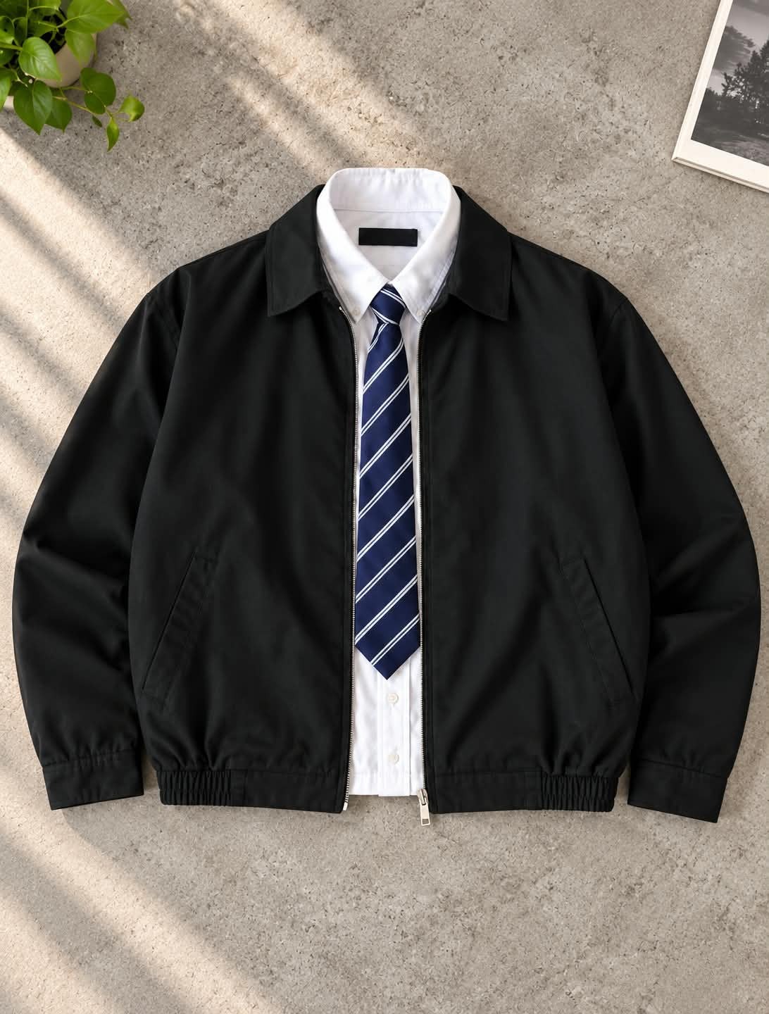 TWIL HARRINGTON JACKET BLACK
