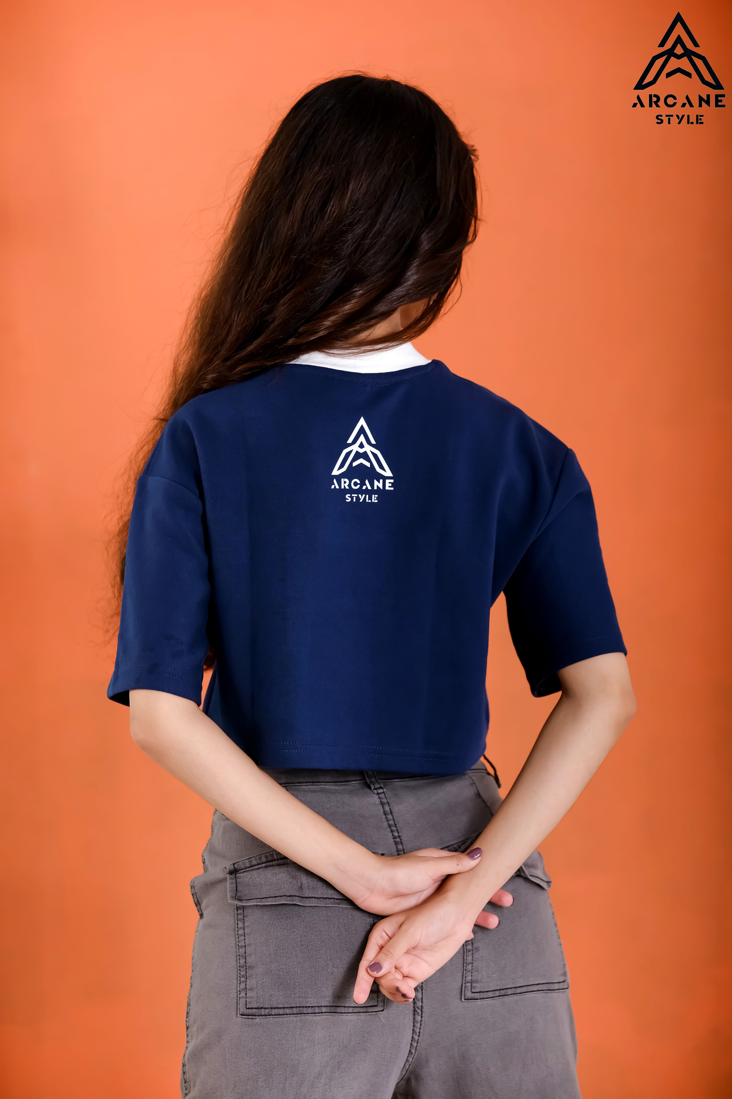 Baggy Crop Tees (Navy Blue)_img_3