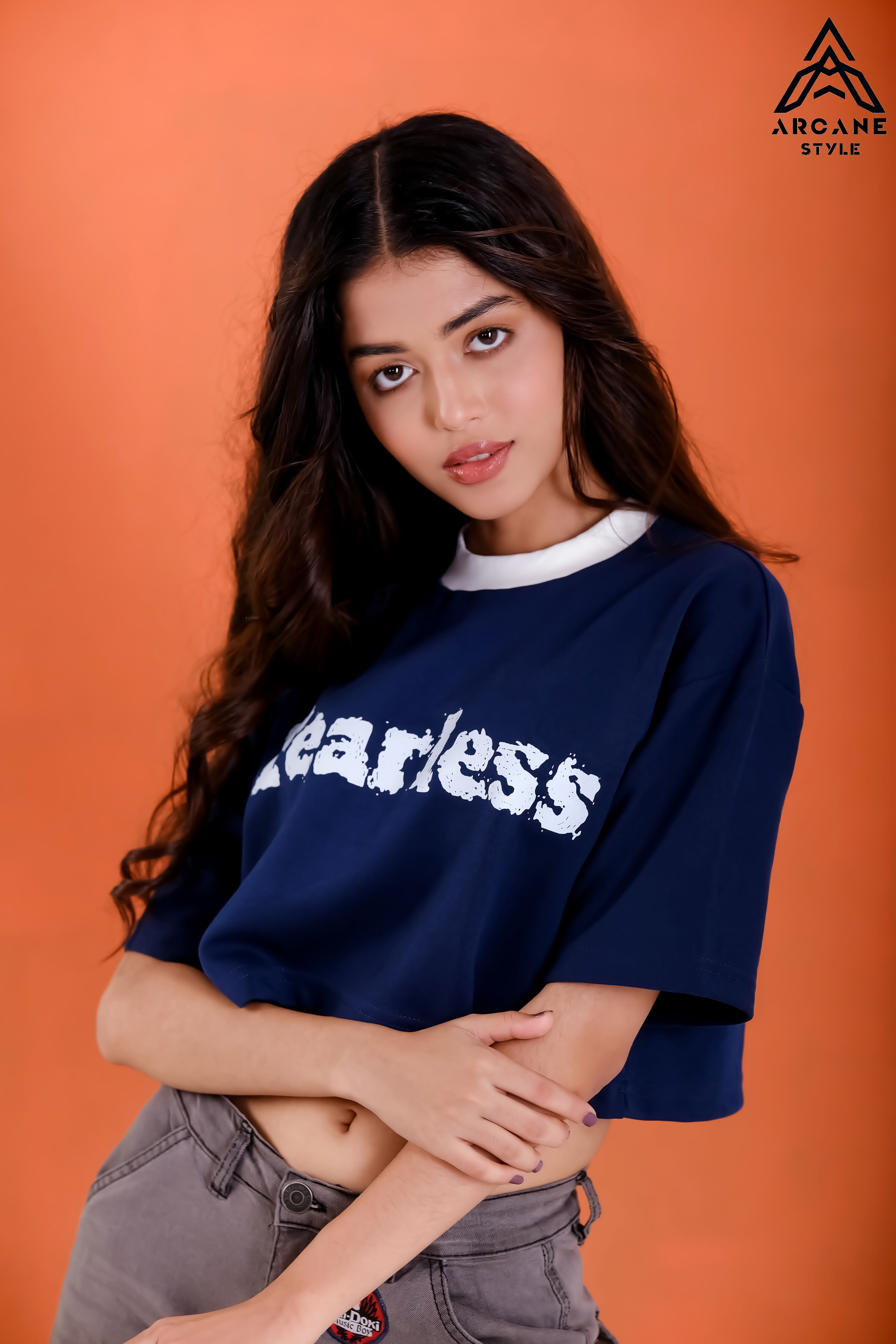 Baggy Crop Tees (Navy Blue)_img_2