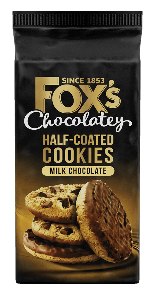 Fox's Chocolatey Half Coated Cookies Milk Chocolate 180g