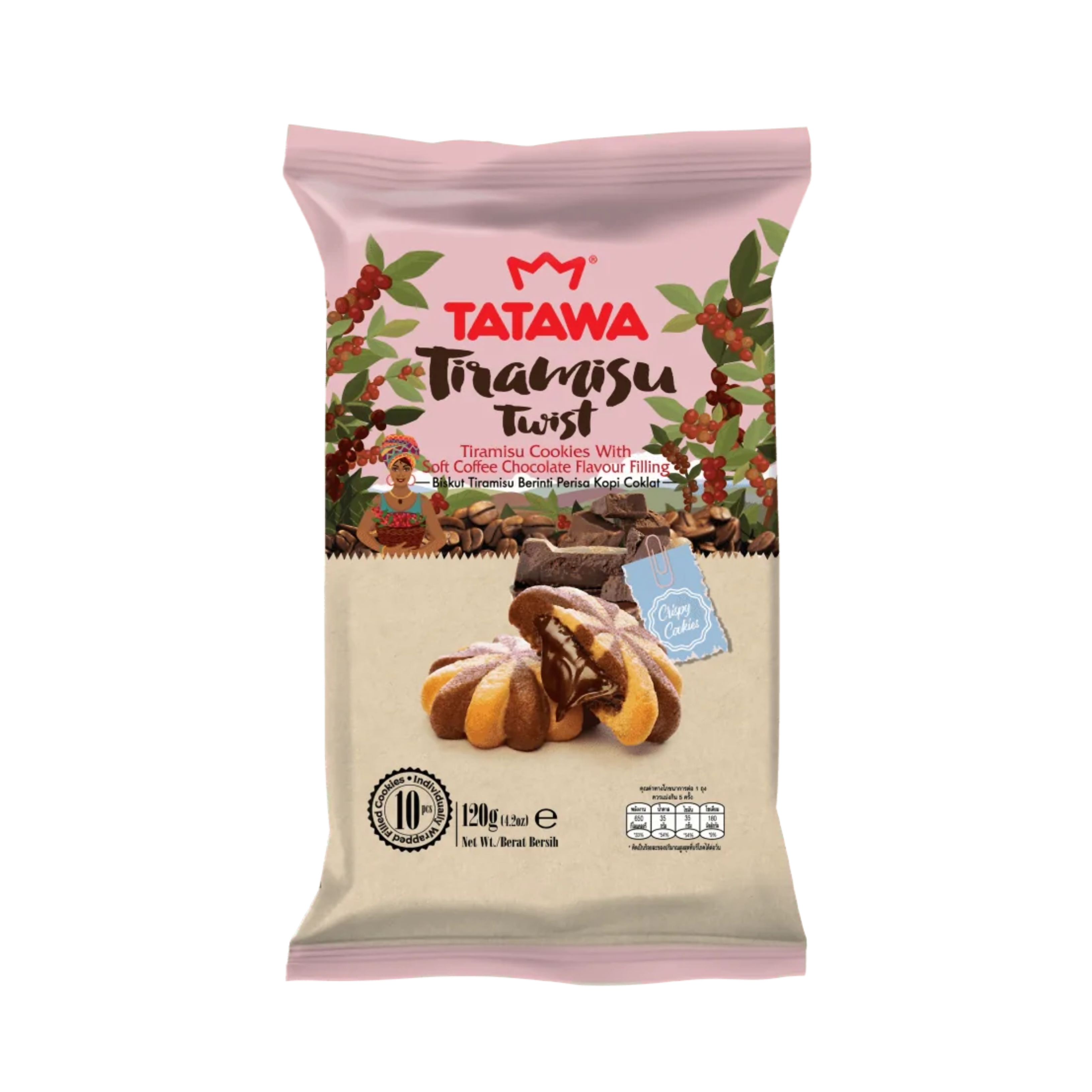 Tatawa Trimasu Twist Chocolate Soft Cookies 120g