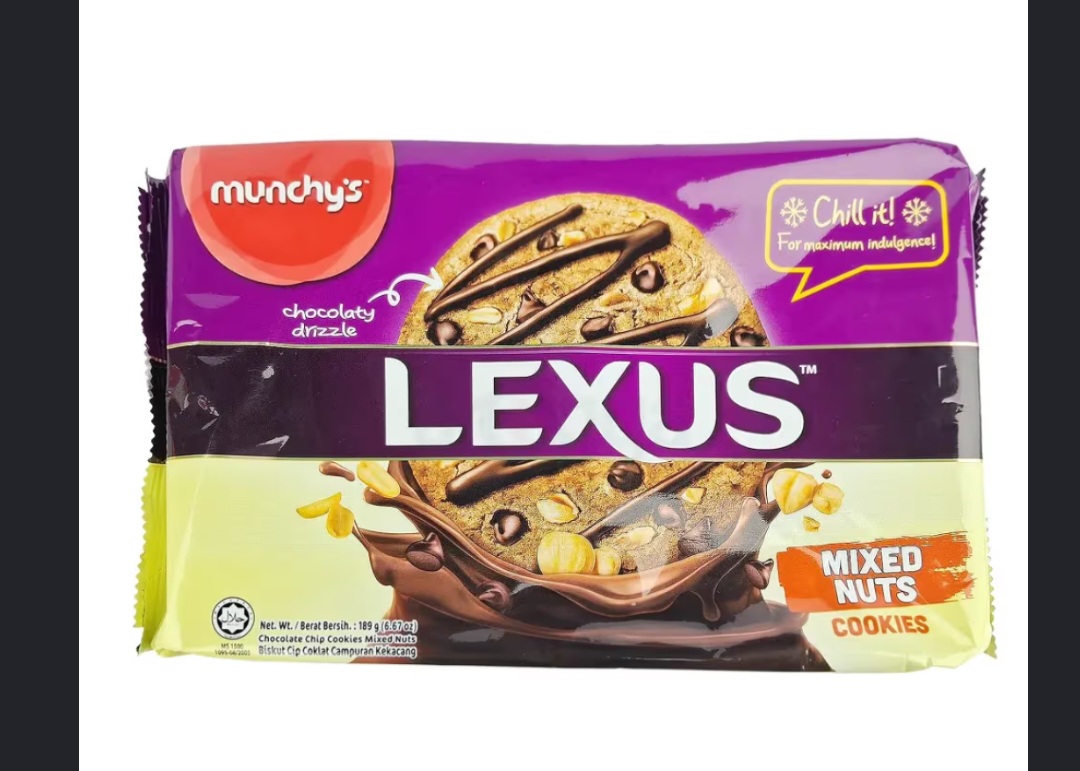 Munchy's Lexus Chocolate Chip Cookies Mixed Nuts 189g