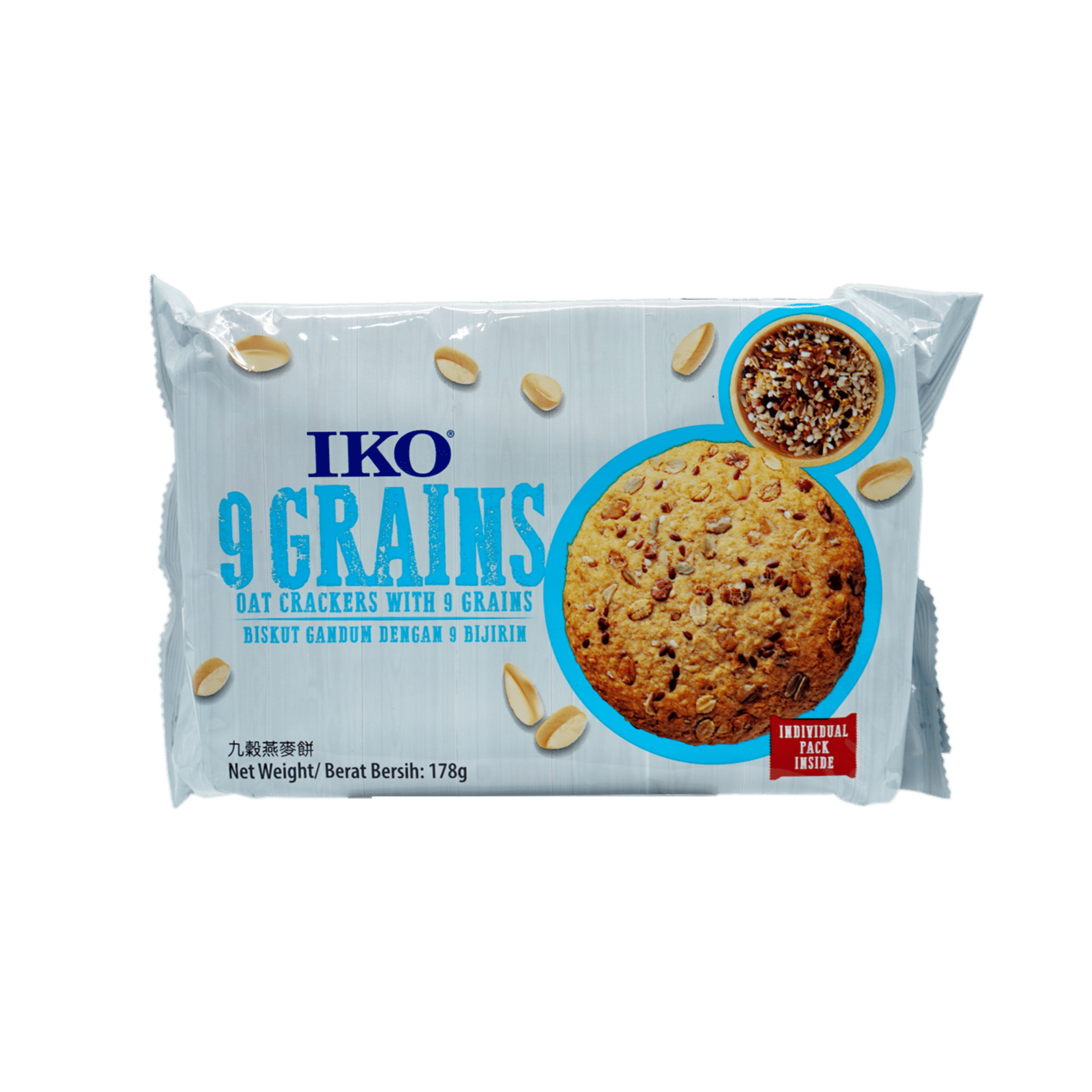 IKO Oat Crackers with 9 Grains 178g