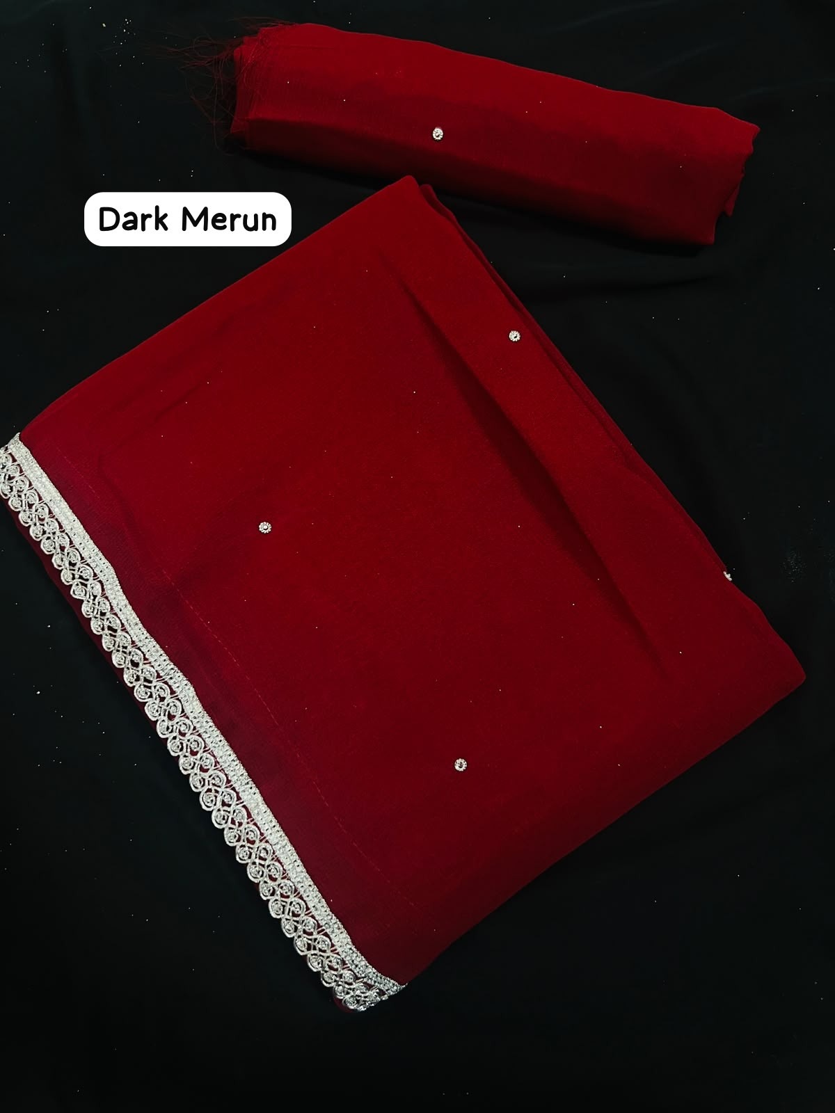 Georgette Saree (Dark Merun)