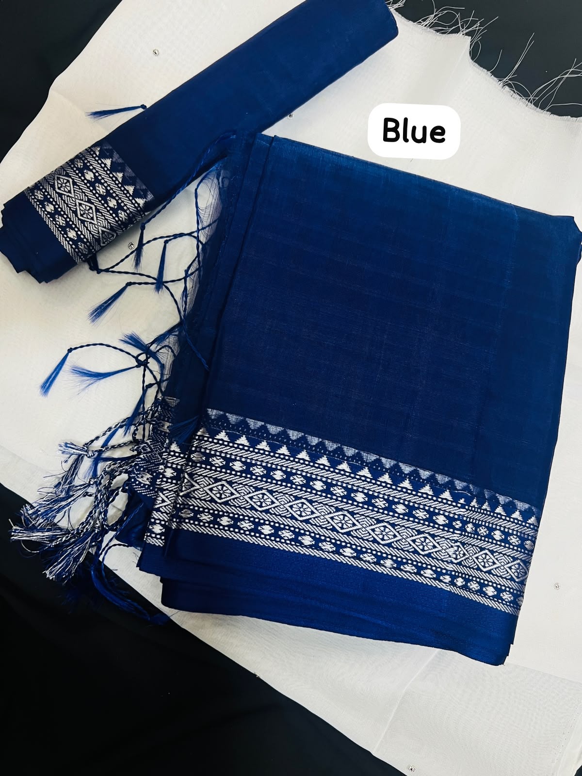 Half Silk Saree (Blue)
