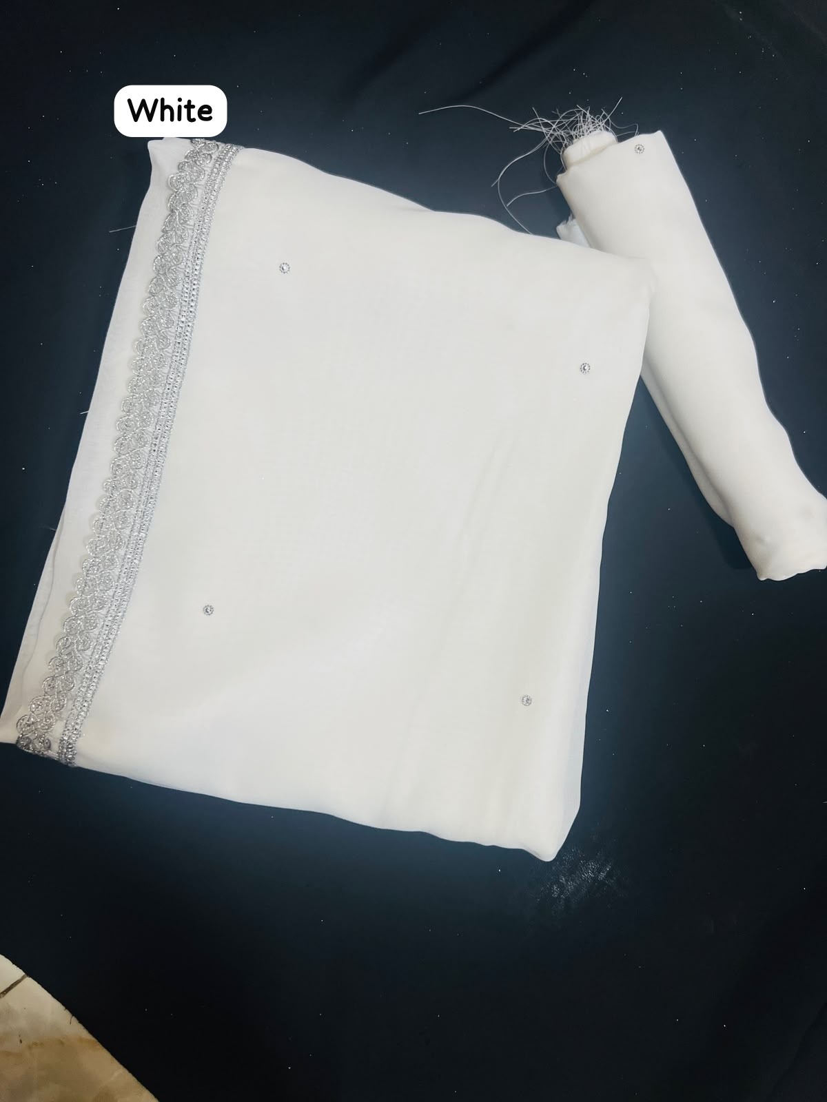 Georgette Saree (White)