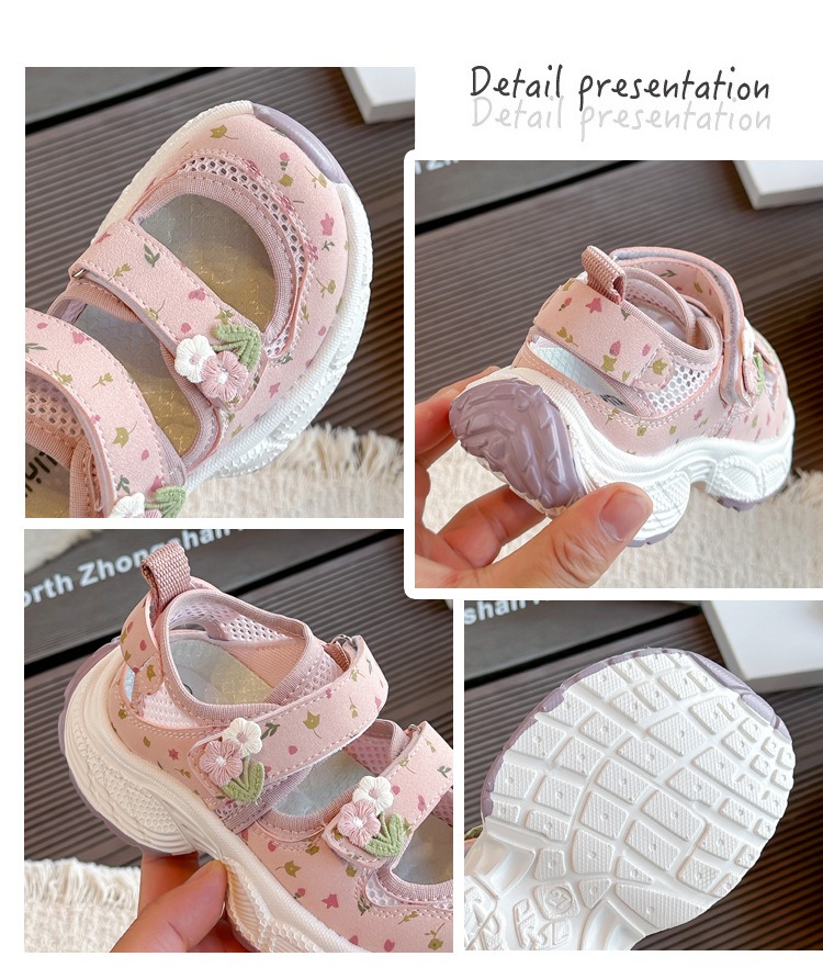 Breathable Sneakers with Velcro for Little Girls thumbnail 8