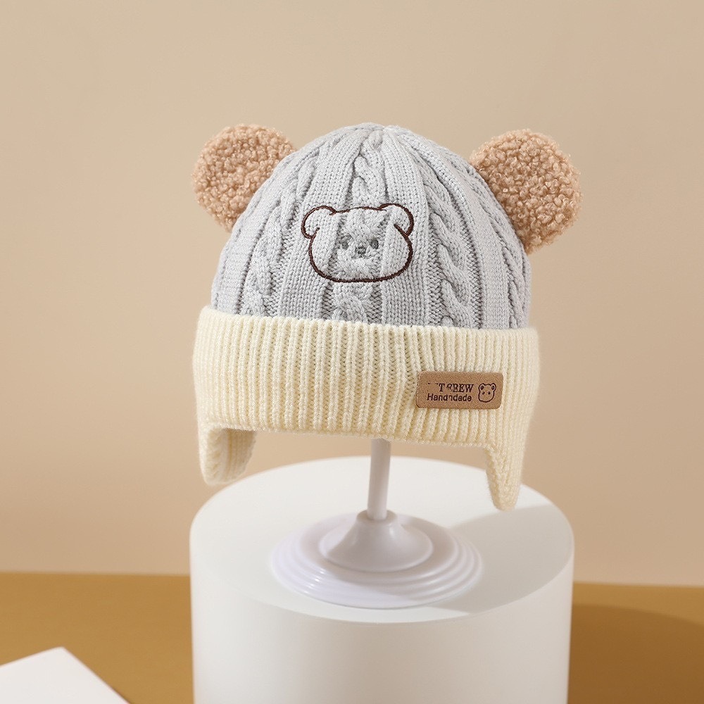 Autumn and Winter Cute Bear Ear Protection Hat for Boys and Girls thumbnail 8