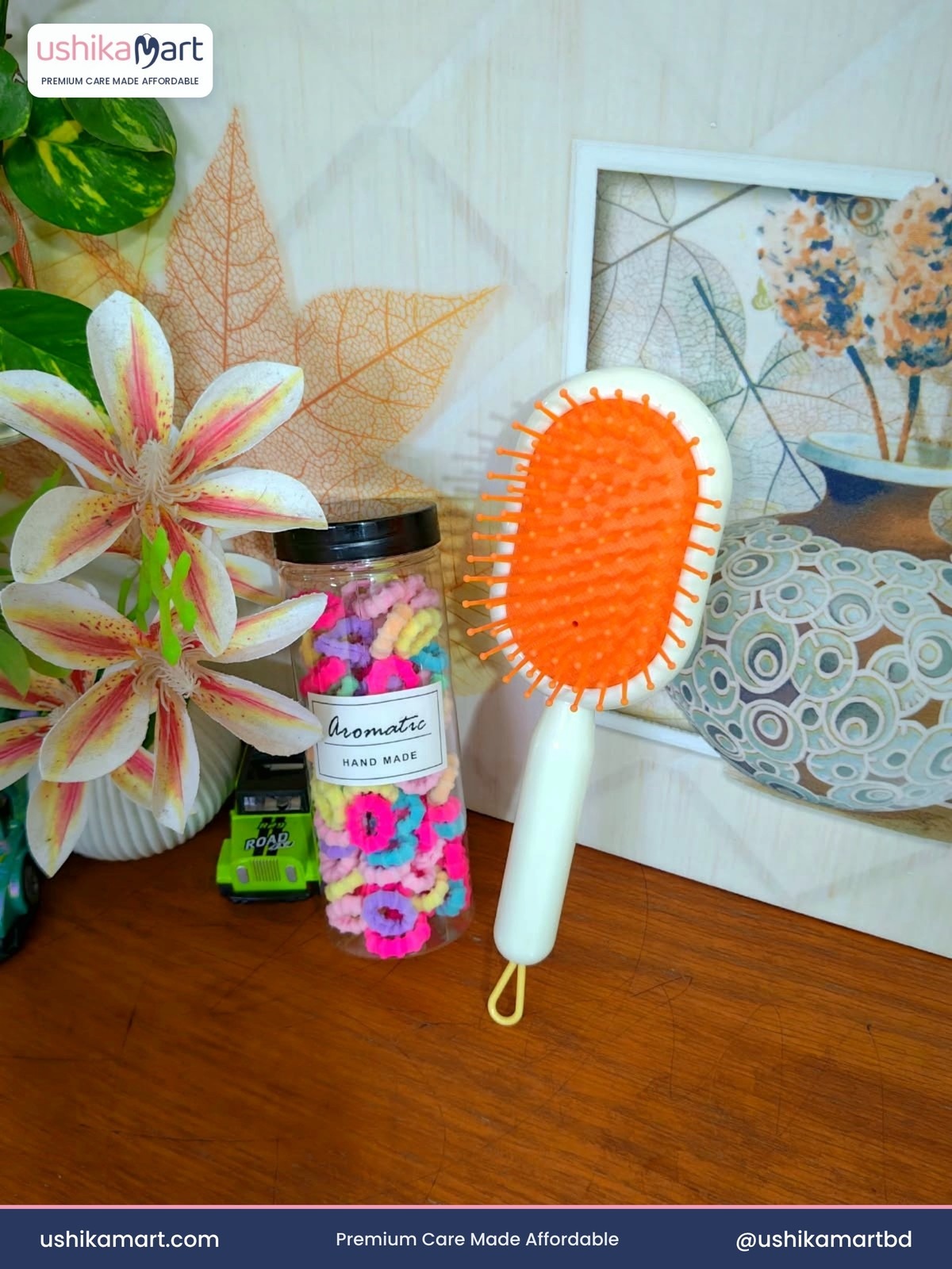 Cute Cat Hair Brush Colorful Hair Tie Combo Set thumbnail 7