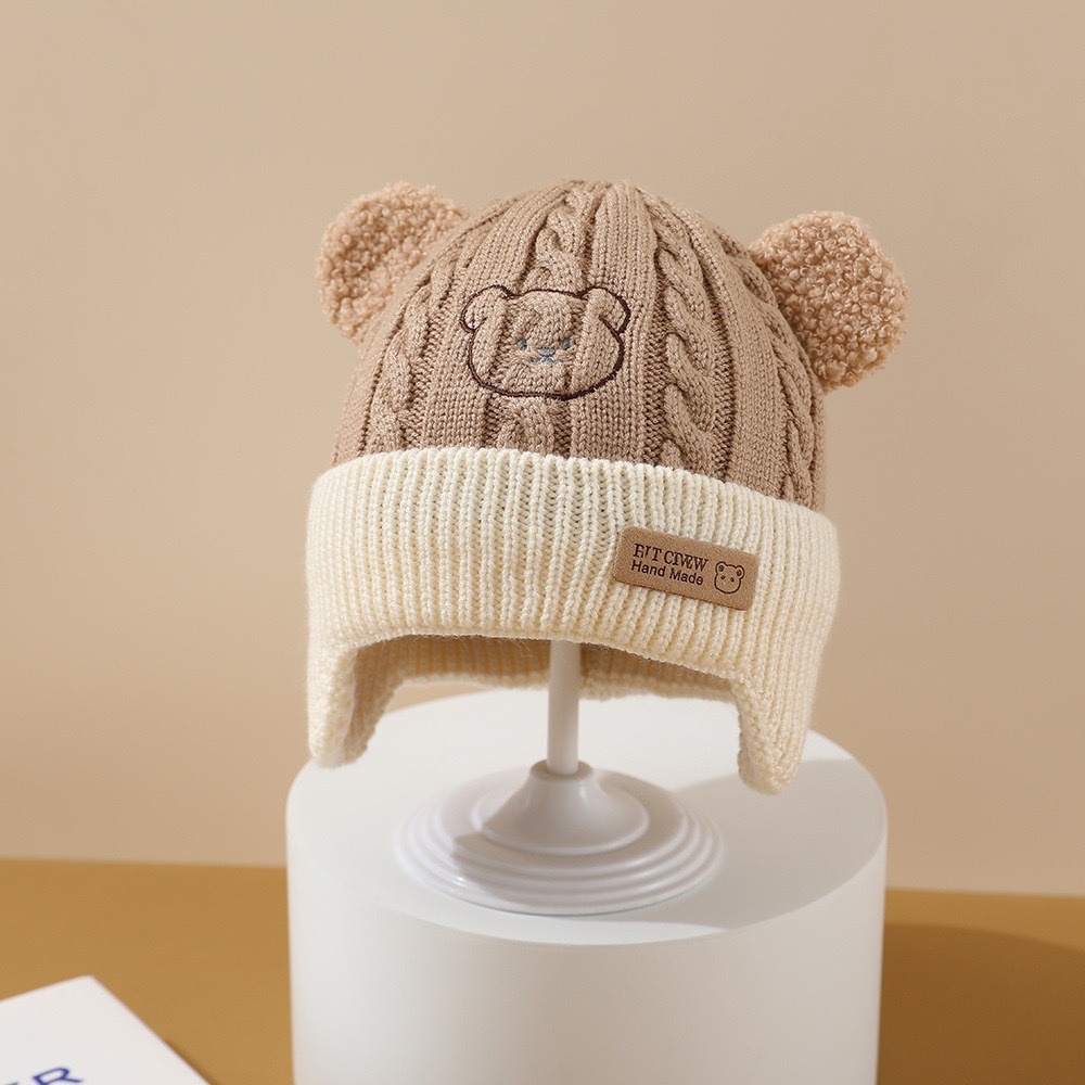 Autumn and Winter Cute Bear Ear Protection Hat for Boys and Girls thumbnail 6
