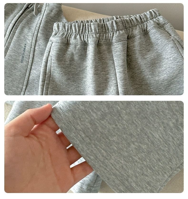 Korean-style zip-up short jacket and flared pants thumbnail 4