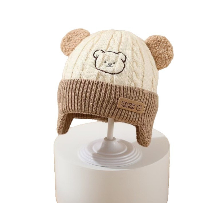 Autumn and Winter Cute Bear Ear Protection Hat for Boys and Girls thumbnail 5