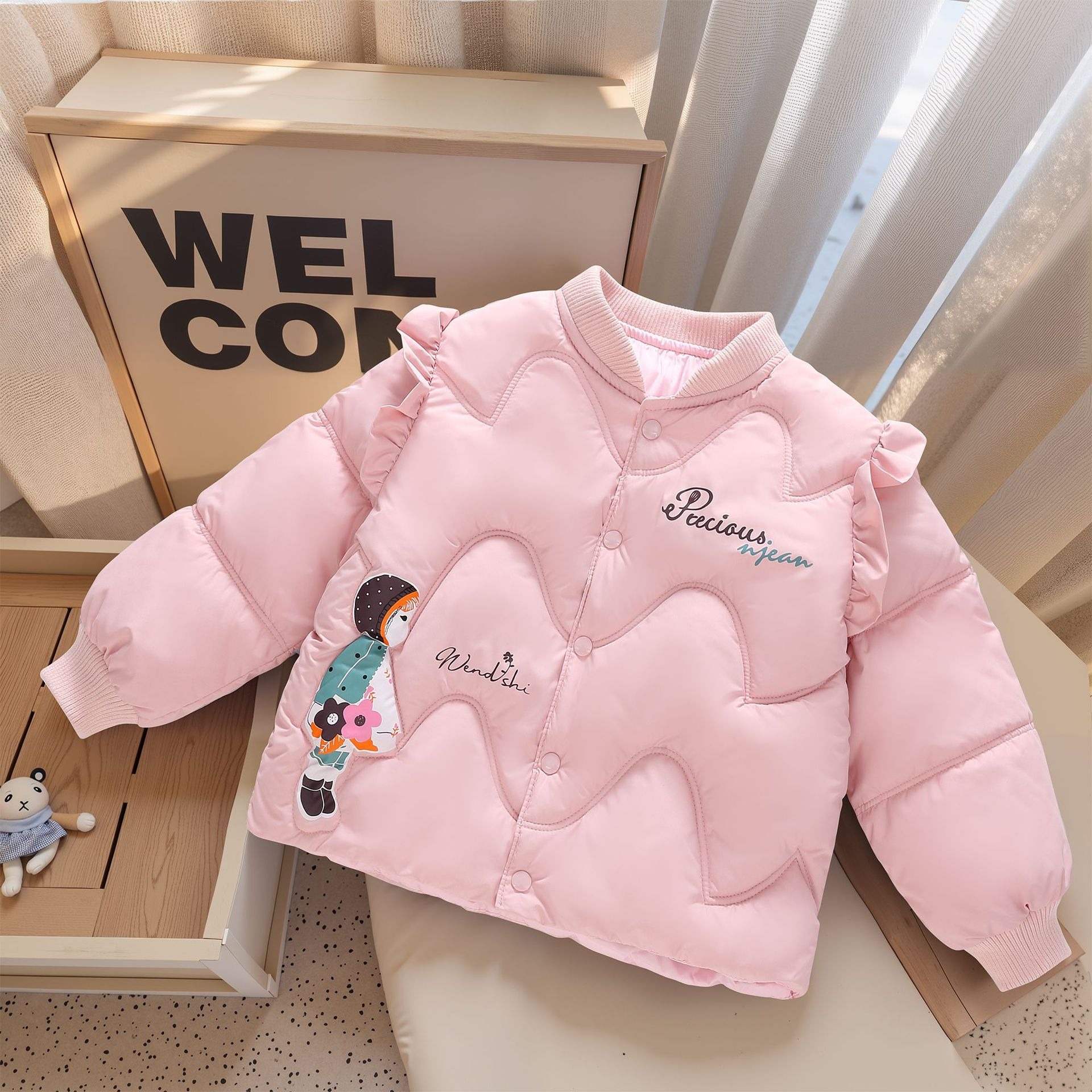 New Style Children's Lightweight down Jacket with Cotton Lining for Girls thumbnail 3