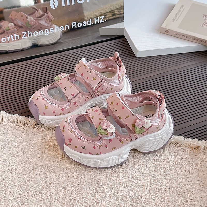 Breathable Sneakers with Velcro for Little Girls thumbnail 4
