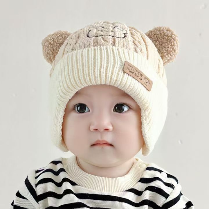 Autumn and Winter Cute Bear Ear Protection Hat for Boys and Girls thumbnail 3