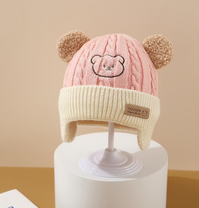 Autumn and Winter Cute Bear Ear Protection Hat for Boys and Girls thumbnail 7