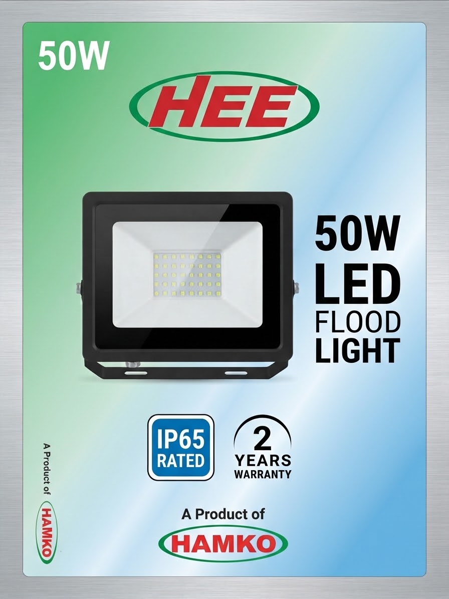 HEE 50W LED Flood Light IP65 Waterproof - 2 Years Warranty - HAMKO