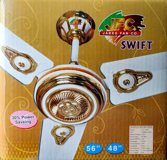 JFC Ceiling Fan 56 Inch Swift - Off White Golden - 5 Years Warranty