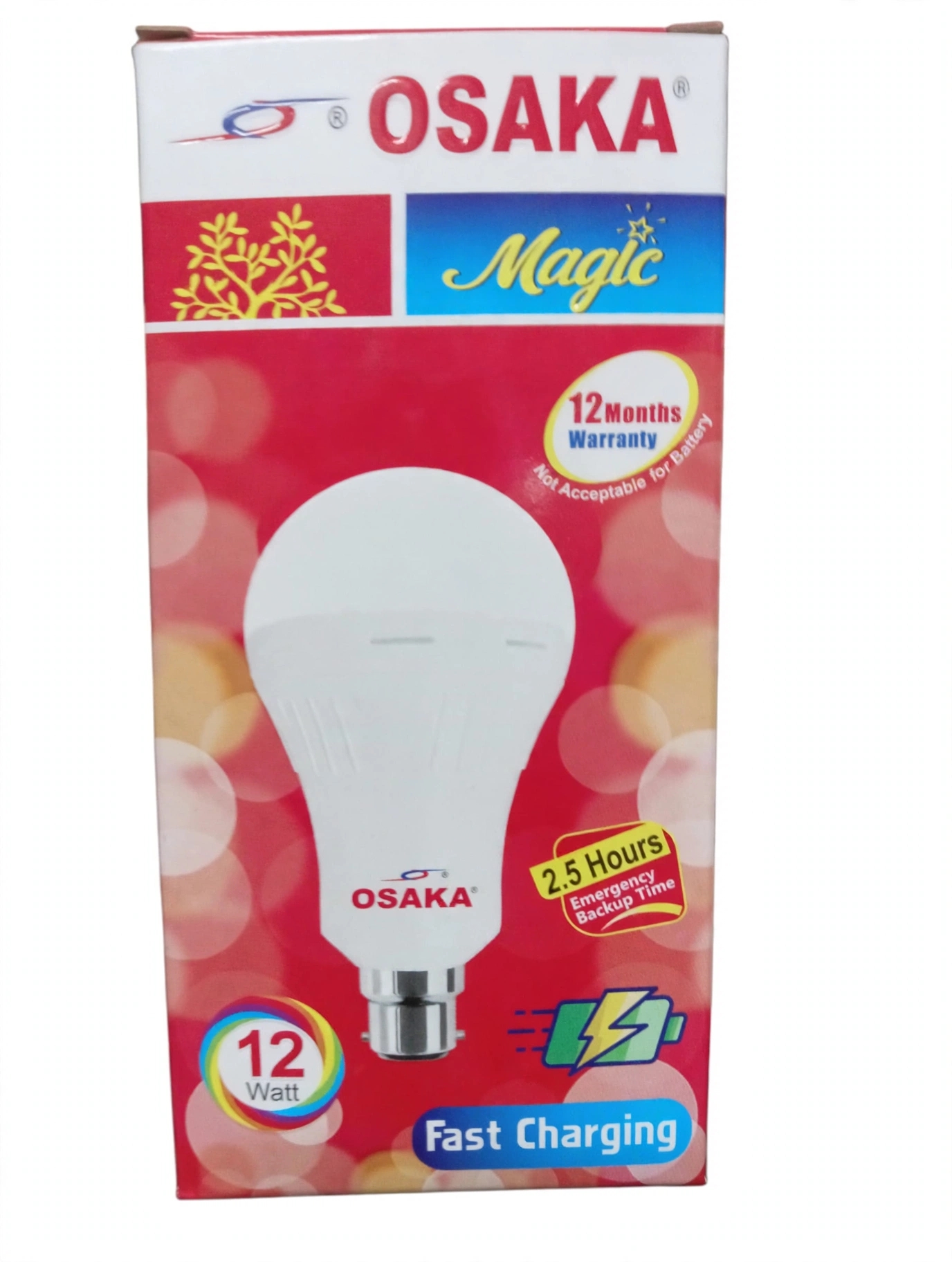 OSAKA Magic AC/DC Emergency Bulb - 12 Watt - 2.5 Hours Backup - Fast Charging