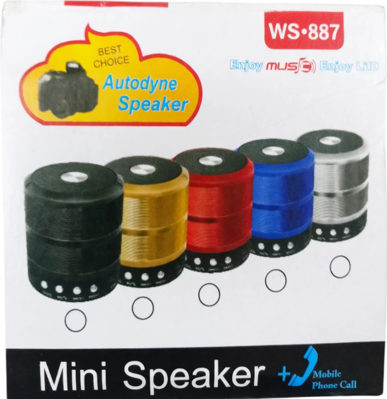 WS-887 Mini Bluetooth Speaker - 5 Colors - Bass + Calling_img_1