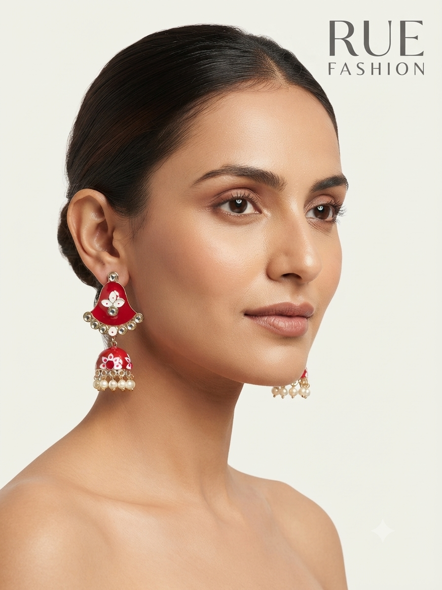 Crimson Lotus Jhumka