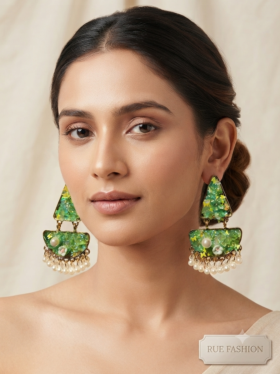Emerald Glow Drop Earrings