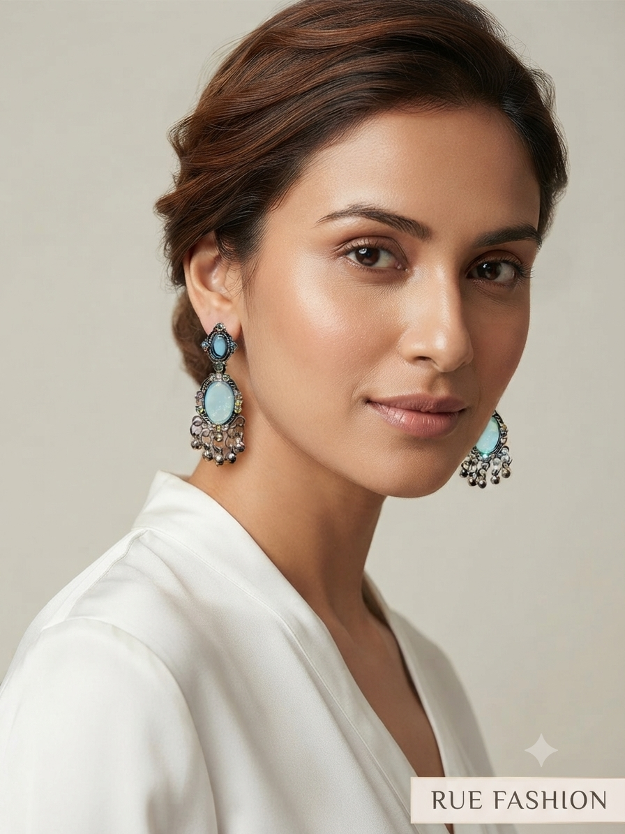 Silver Opal Cascade Earrings