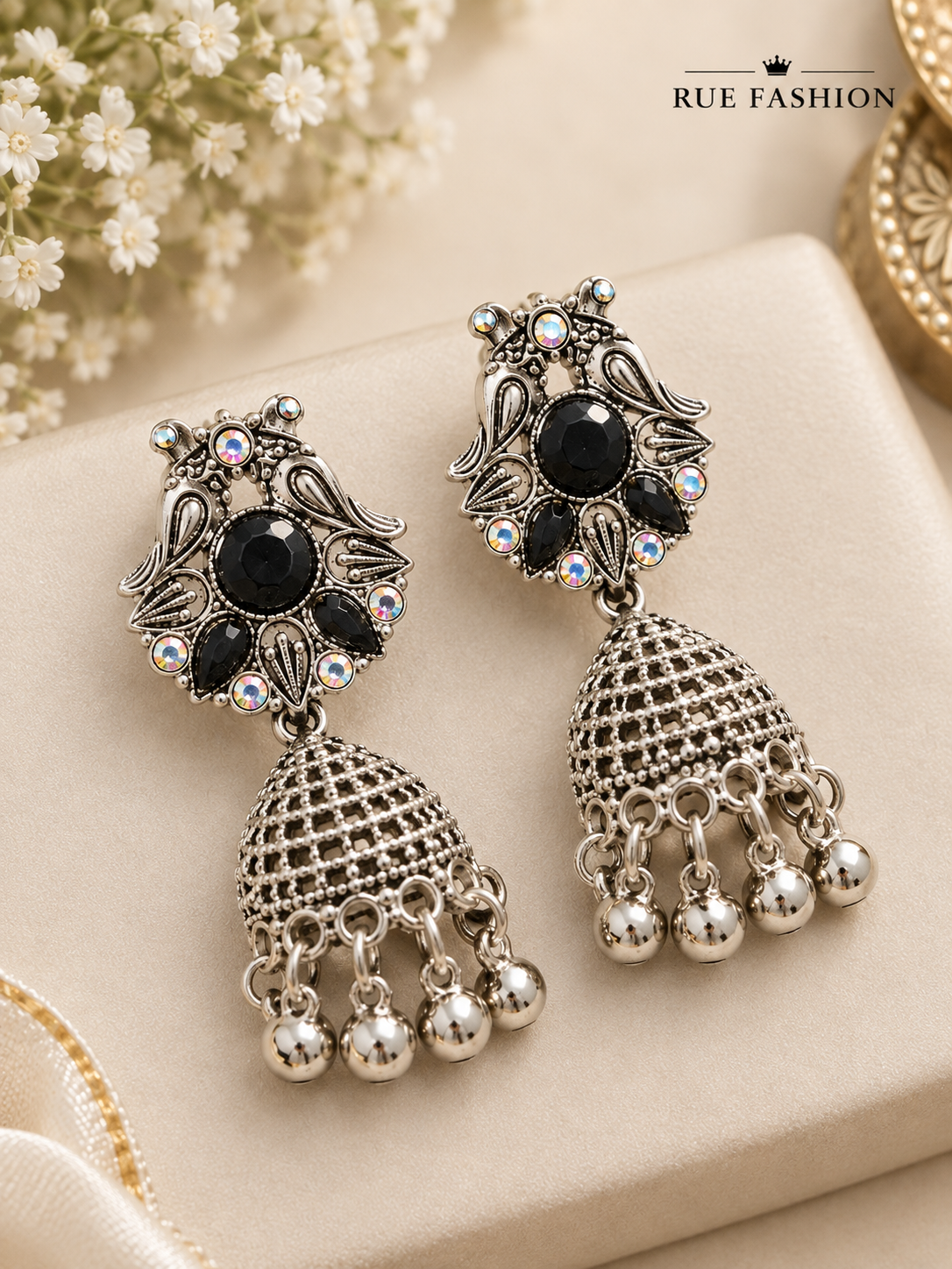 Black Onyx Jhumka