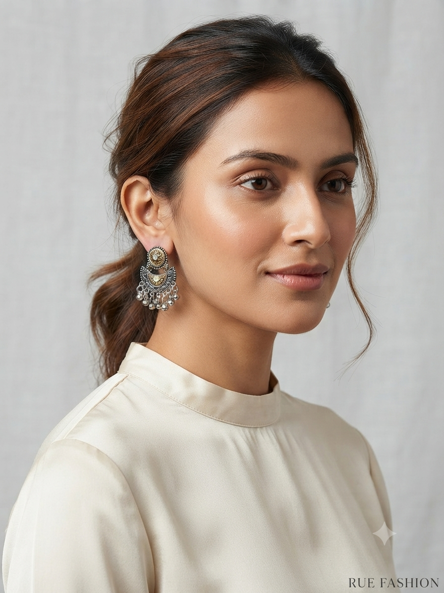 Oxidized Floral Ear Cuff